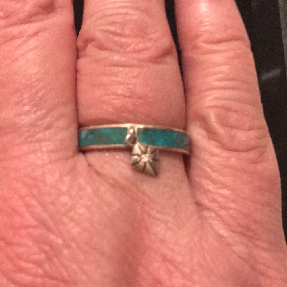Silver and turquoise ring